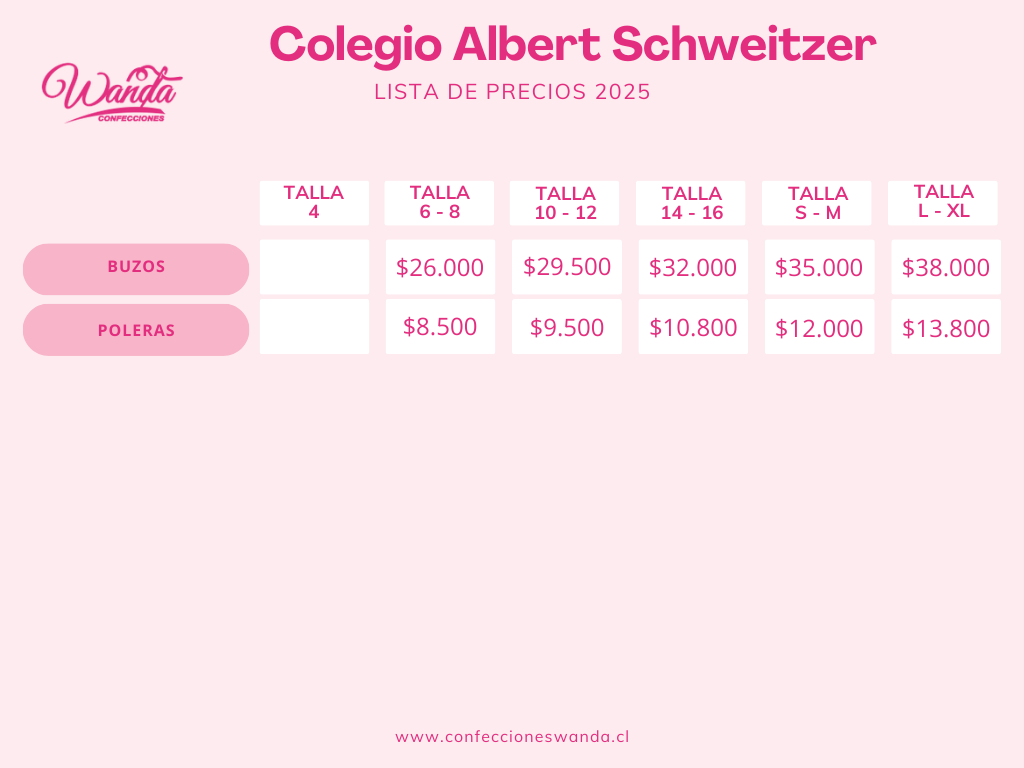 Precios colegio albert schweitzer